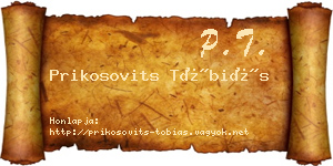 Prikosovits Tóbiás névjegykártya